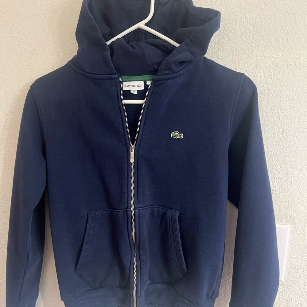 Lacoste Kids Dark Blue Zip-Up Hoodie
